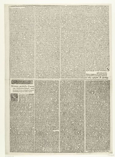 Text sheet accompanying an unknown map of the siege of Schenkenschans by Frederick Henry, 1635