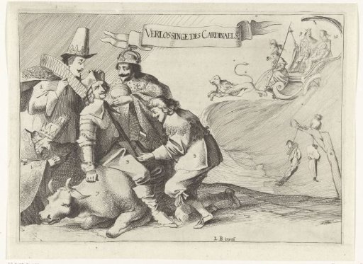 Satirical print on the loss of Schenkenschans by Cardinal Ferdinand, 1636