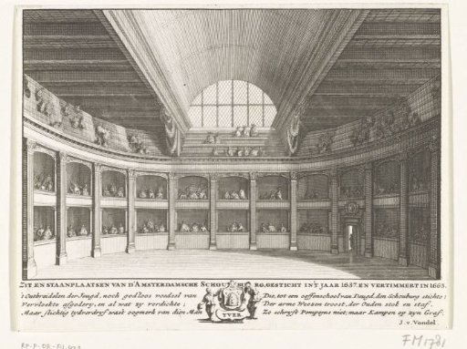 Hall of the Amsterdam Schouwburg on the Keizersgracht in Amsterdam