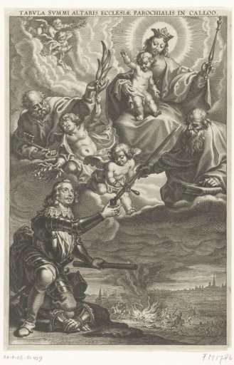 Ferdinand receives the sword to fight the States at Kallo, 1638
