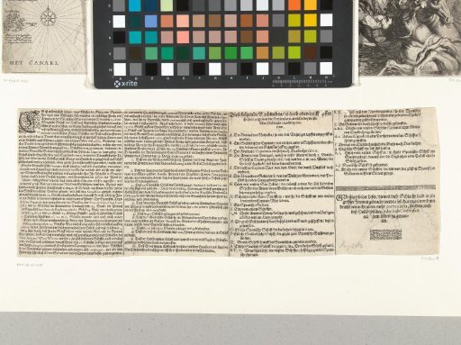 Text plate accompanying a print of the naval battle of Duins, 1639