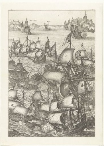 The great naval battle of Duins (plate 2), 1639