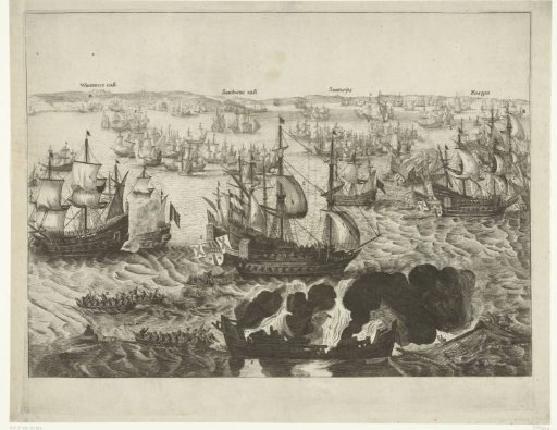 The naval battle at Duins, 1639