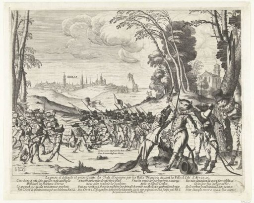 Cartoon on the capture of Arras, 1640