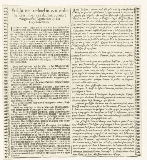 Departure of the Spanish garrison from Huis te Gennep (third text sheet), 1641