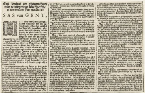 Text sheet (first part) accompanying the plan of the besieged Sas van Gent, 1644