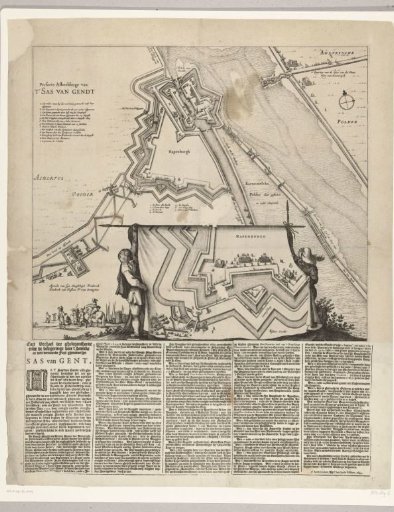 Plan of the besieged Sas van Gent, 1644