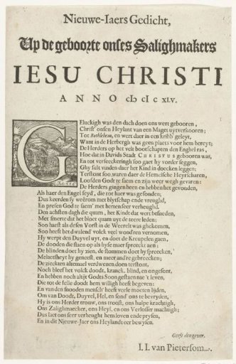 New Year's poem for the year 1645