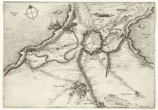 Map of the Siege of Hulst by Frederick Henry, 1645