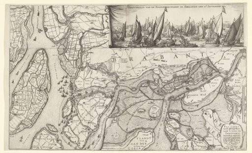Map of the area between Bergen op Zoom and Antwerp and the victory at the Slaak, 1631