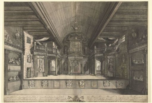 Facade of the new theatre in Amsterdam, 1637