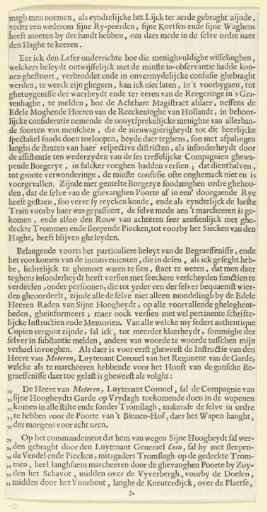 The funeral procession of Frederick Henry (text sheet 3), 1647