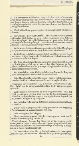 The funeral procession of Frederick Henry (text sheet 5), 1647
