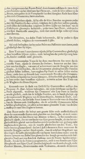 The funeral procession of Frederick Henry (text sheet 6), 1647