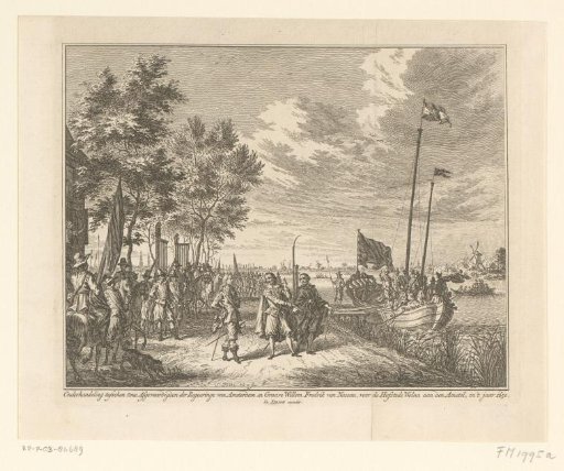 Negotiation between delegates of Amsterdam and Count William Frederick at Hofstede Welna on the Amstel, 1650