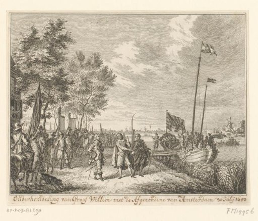 Negotiation between delegates of Amsterdam and Count William Frederick at Hofstede Welna on the Amstel, 1650