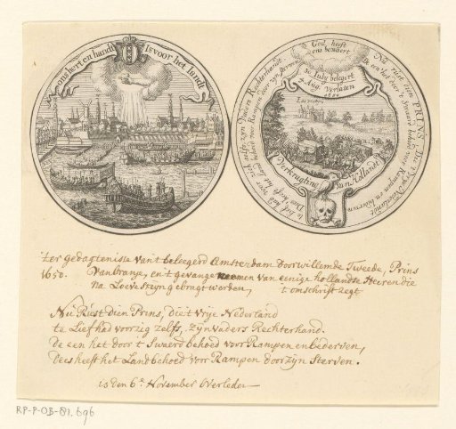Medal on the siege of Amsterdam by William II, 1650
