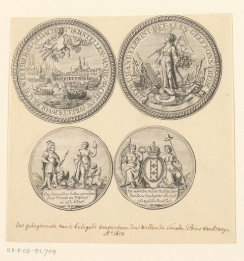 Two medals on the siege of Amsterdam by William II, 1650