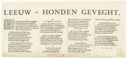 Text sheet accompanying the satirical print on England, 1652
