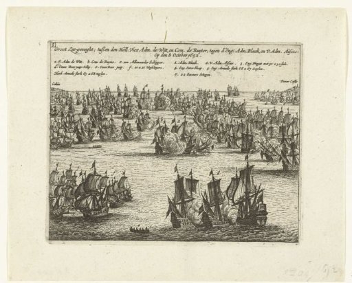 Naval battle at the Heads between the States' fleet under De With and Michiel Adriaenszoon de Ruyter and the English fleet under Blake and Ayscue, 1652
