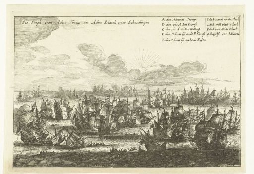 Naval battle at Terheide between the States' fleet under Tromp and the English fleet under Monck, 1653