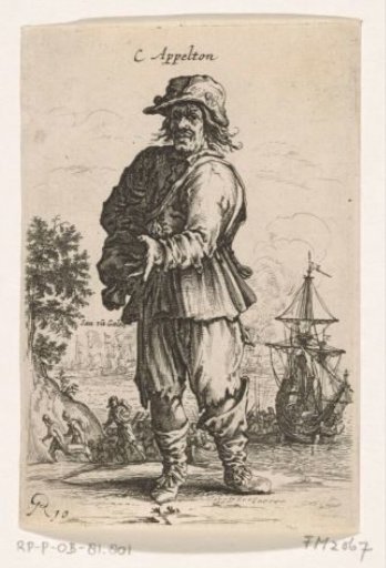 Satirical print on Admiral Appleton, 1653