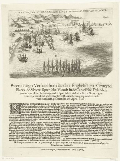 Destruction of the Spanish silver fleet by the English off the Canary Islands, 1657