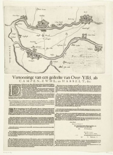 Map of the region between Kampen, Zwolle and Hasselt, 1657