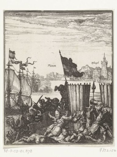 Driving the Swedes out of a redoubt on Funen, 1659