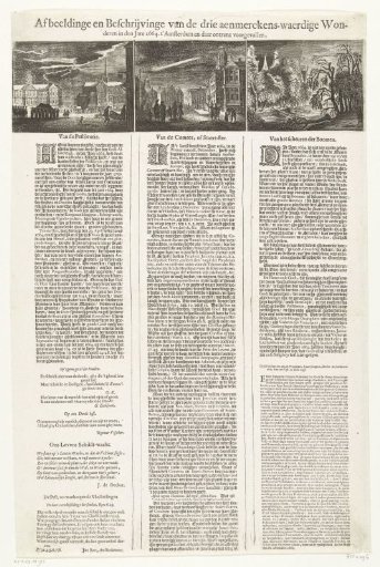 Three Remarkable Events in Amsterdam in the Year 1664