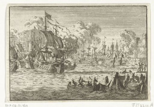 Dutch Merchant Ships Attacked in the Harbor of Bergen, Norway, 1665