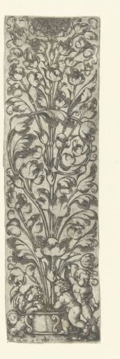 Leafy Scrolls Rising from a Pot with Ears