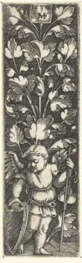 Flat decoration with leafy scrolls