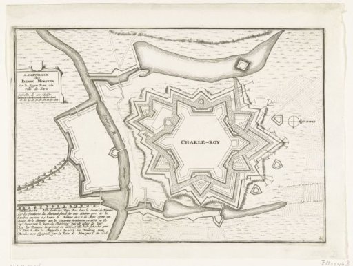 Map of the new fortress of Charleroi, 1666