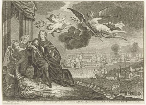 Painting with the Glorification of Cornelis de Witt, with the Expedition to Chatham, 1667 in the Background