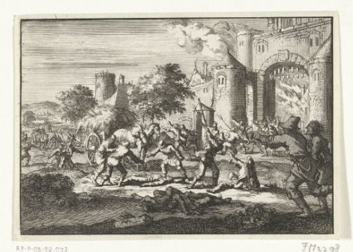 Fights between peasants and soldiers near Brussels, 1669