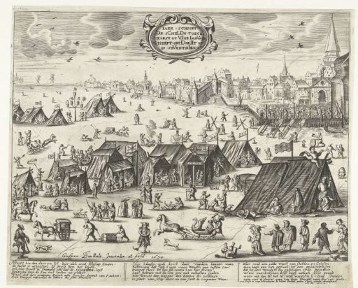 Ice entertainment on the Scheldt at Antwerp, 1670