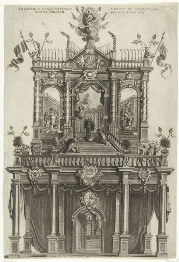 Triumphal arch erected in Antwerp on the occasion of the canonization of Peter of Alcantara in 1669