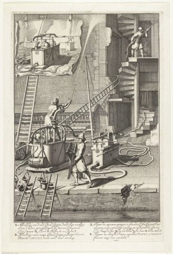 Old fire engines and new hose fire engines, 1690