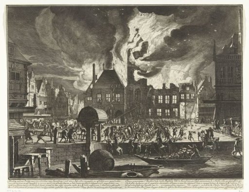 The fire in the Old Town Hall of Amsterdam, 1652