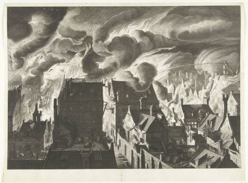 Extinguishing the great fire on the Elandsgracht, 1679