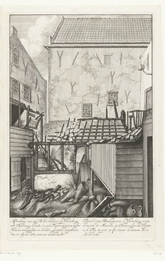 Burnt-out bakery on Vlooienburg, 1682