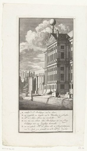 Demonstration of the fire hose engines on the water of the Nieuwezijds Voorburgwal behind the Town Hall, 1672-1673
