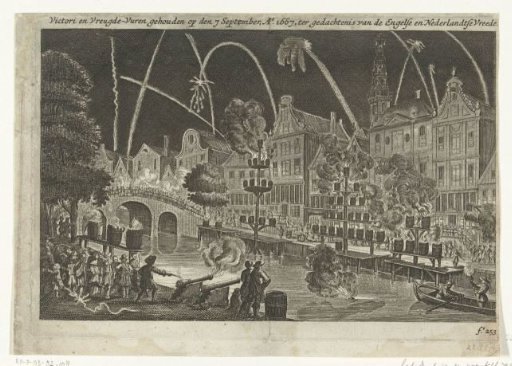Bonfires at the Celebration of the Peace of Breda, 1667
