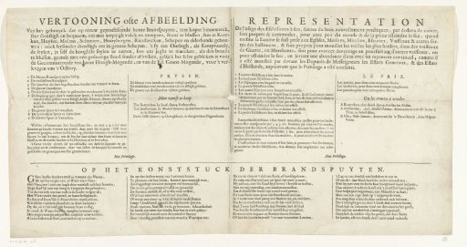 Text sheet accompanying the print on the application of a new type of wooden fire engine, 1667