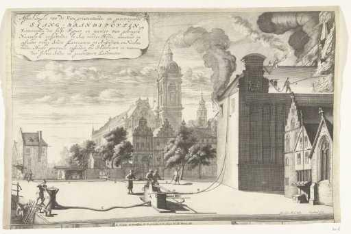 Application of the new fire hose lines, 1677