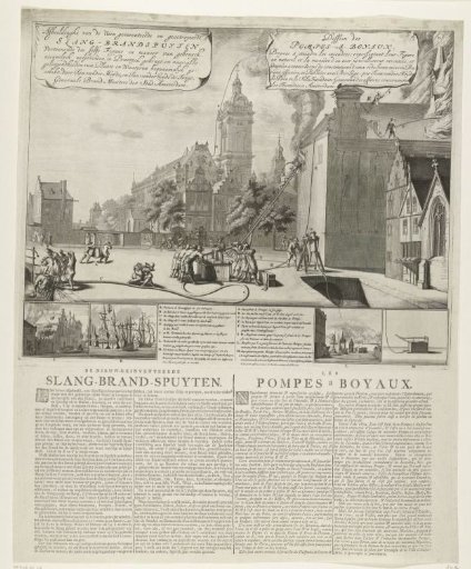 Application of the new fire hose lines, 1677