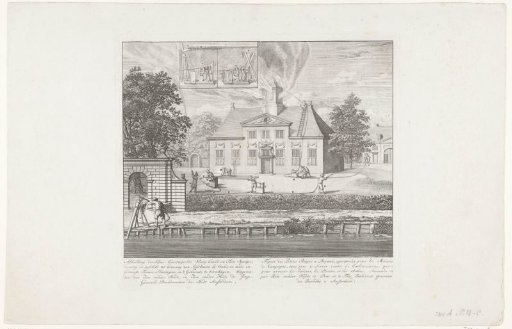 Use of hose fire engines at a country house, ca. 1700