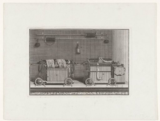 Hose fire engine and pump stored in a fire engine house