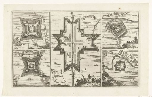 Five plans of fortresses, 1673